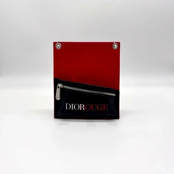 Dior Rouge Chain Red and Black Makeup Bag